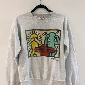 Keith Haring Grey Graphic Crewneck Sweater